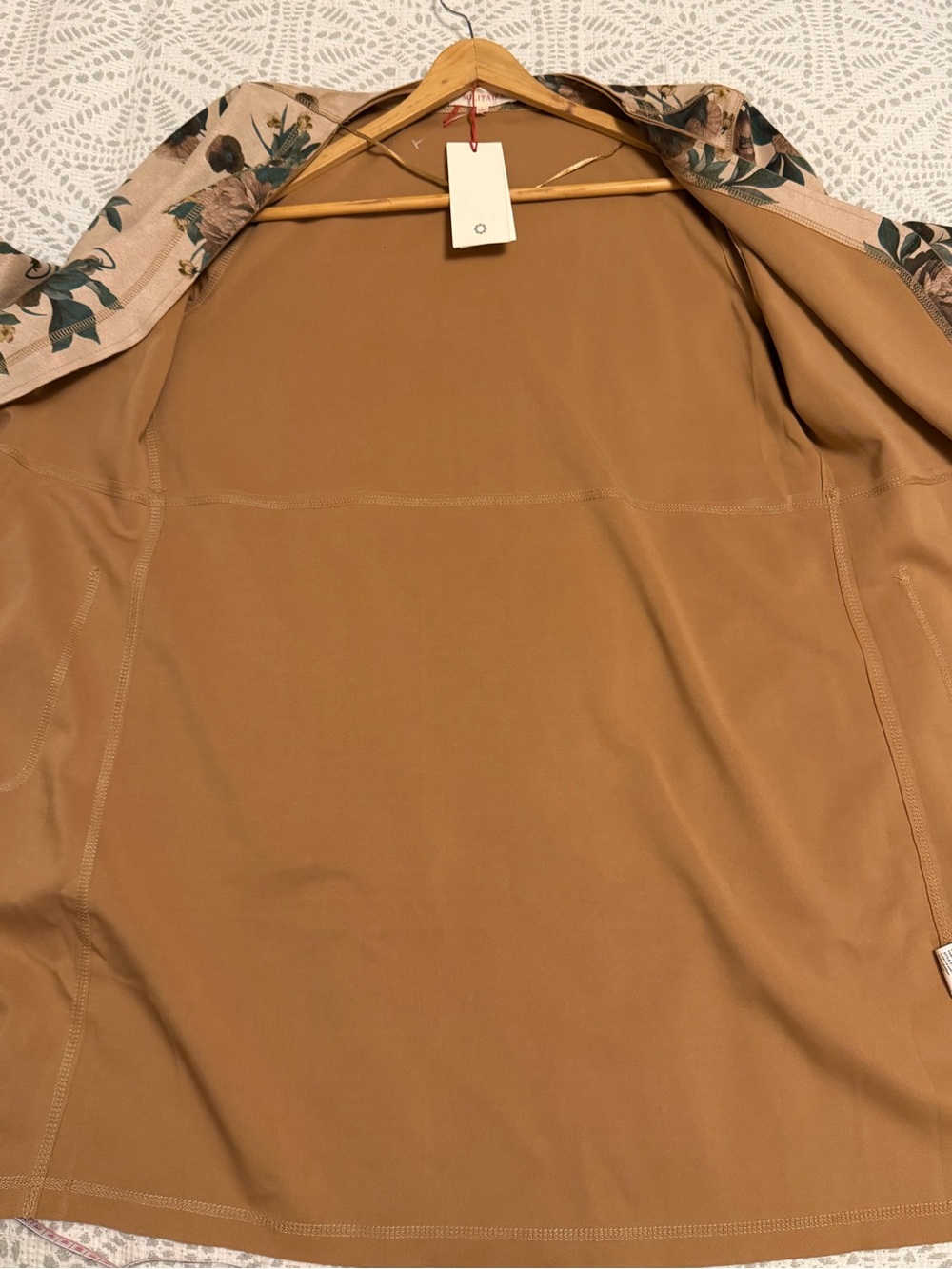 NWT Solitaire Faux Suede Duster Floral Jacket Size L - Picture 11 of 13
